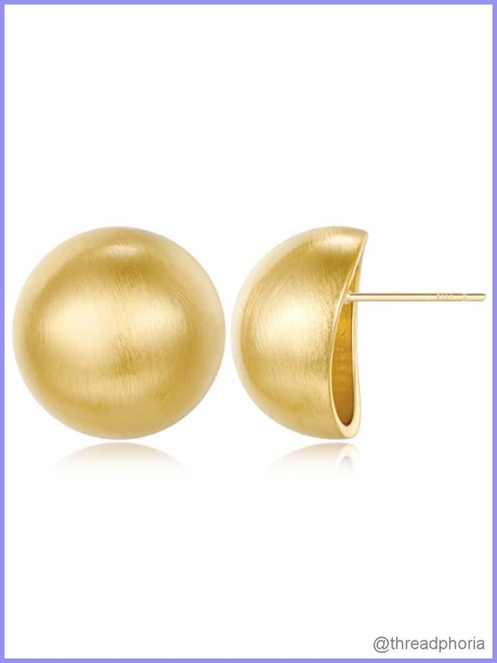 Brushed Matte Ball Stud Earrings Vintage Style Lightweight
